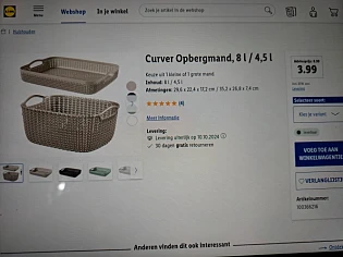 Vurver opbergmand €3,99