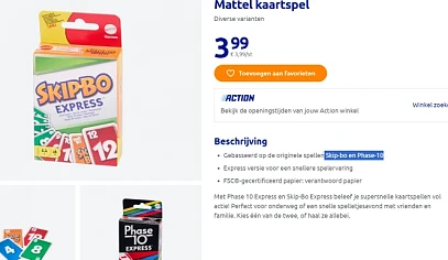 €3,99 ❗ Skip-Bo en Phase-10 Express bij Action