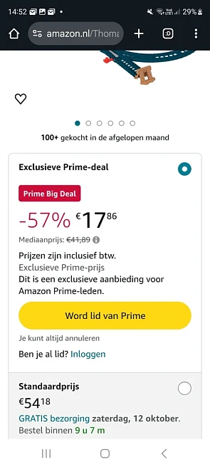Thomas de trein nu -57% korting