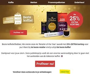 25% extra korting bij Koffiemarkt
