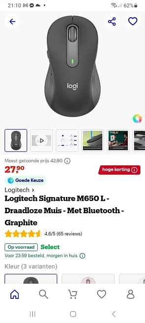 Logitech Signature M650 L draadloze muis