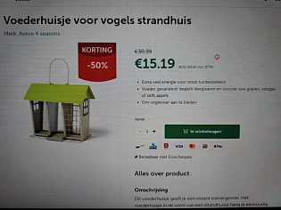 Voederhuisje voor vogels strandhuis -50%