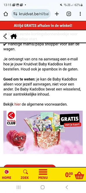 Gratis Baby Kadobox twv 49€