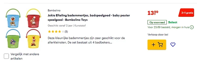 2+1 gratis op Efteling speelgoed 👍