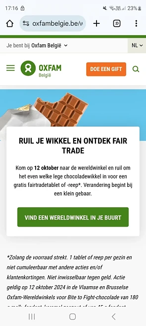 Krijg een reep chocolade helemaal gratis ⬇️