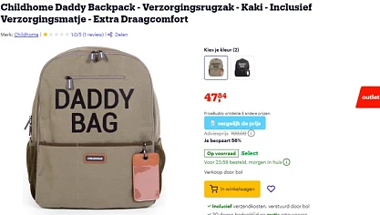 -56% Daddy Bag 👶 Childhome bij Bol