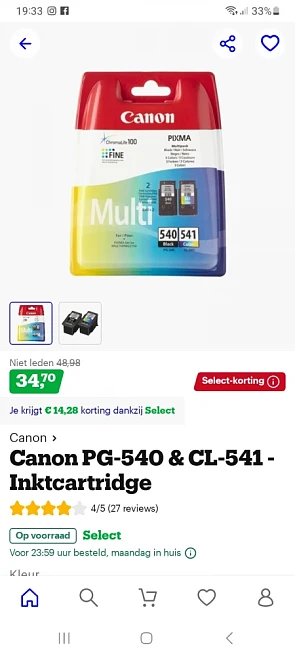 Canon PG-540 & CL-541 inktcartridge