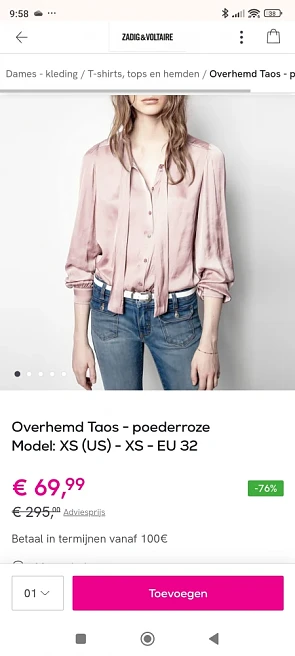 Zadig & Voltaire blouse voor 69,99€