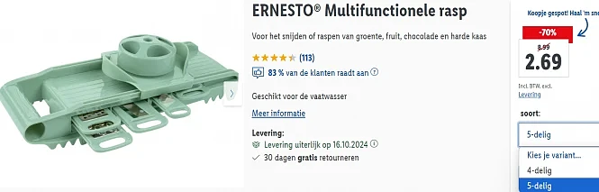 ❗ -70% multifunctionele rasp bij Lidl 🔪🧑‍🍳