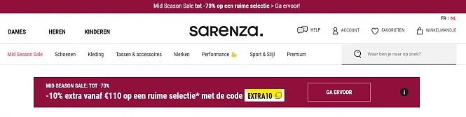 -10% bij Sarenza