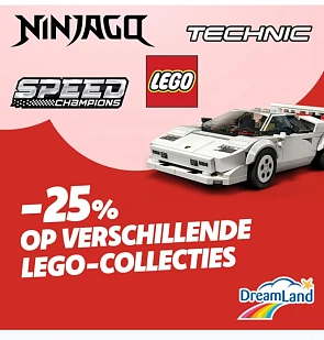 -25% op selectie LEGO bij Dreamland 🌈
