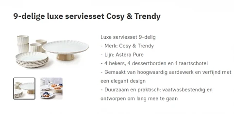 9-delige luxe serviesset Cosy & Trendy bij libelle-abonnement