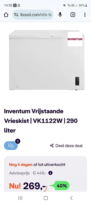 Diepvriezer 269€
