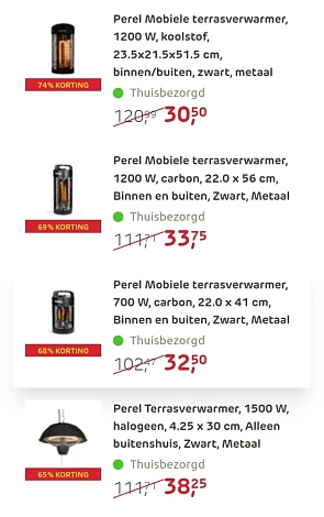 Perel terrasverwarming