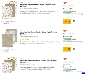 Hoge korting op Meyco babytextiel bij Bol 👶