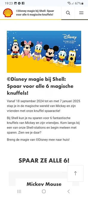 Disney magie bij Shell: Spaar voor alle 6 magische knuffels!