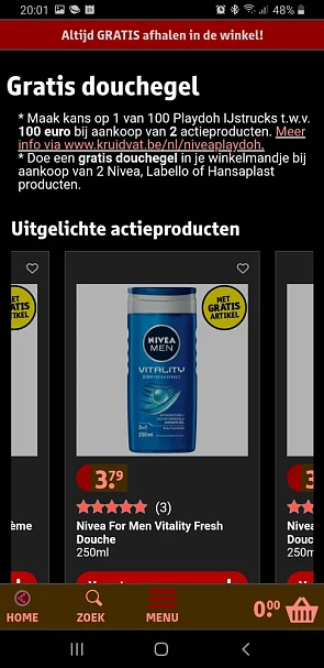 Gratis douchegel kruidvat