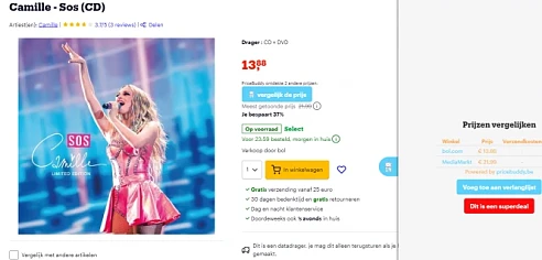 Camille 'SOS' 💿 CD + DVD aan hoge korting bij Bol