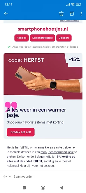 15% korting bij smartphotohoesjes.nl