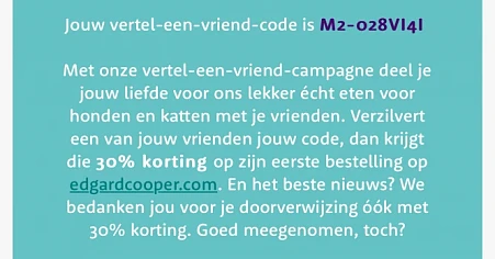 30% korting eerste aankoop Edgar&Cooper