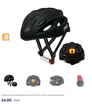 Fietshelm met oplaadbaar achterlicht