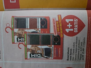 Delhaize 1+1 Dim boxershorts voor heren