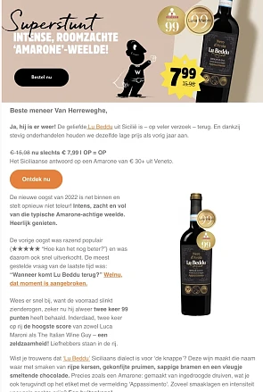 Rode wijn Lu Beddu