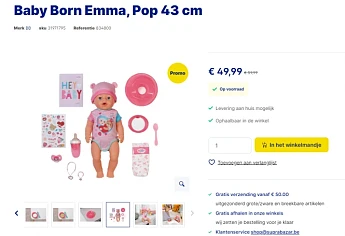 -17% Baby Born Emma, Pop 43 cm 👶