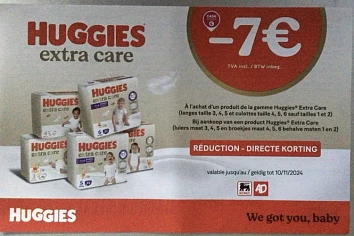 Bonnetje Huggies bij Delhaize