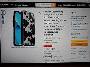 OtterBox Symmetry Hoesje voor iPhone 13, Schokbestendig, Valbescherming, dunne beschermhoes, ondersteunt 3 x meer vallen dan militaire standaard, Koe afdrukken -70%