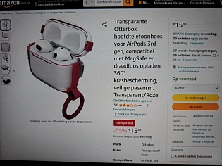 Transparante Otterbox hoofdtelefoonhoes voor AirPods 3rd gen, compatibel met MagSafe en draadloos opladen, 360° krasbescherming, veilige pasvorm. Transparant/Roze -55%