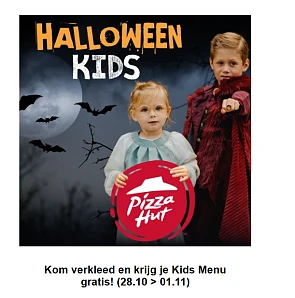 Gratis kidsmenu bij pizza hut