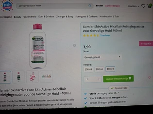 Garnier SkinActive Micellair Reinigingswater voor Gevoelige Huid 400 ml 1+1