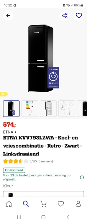 Etna koel /Vries combinatie retro zwart
