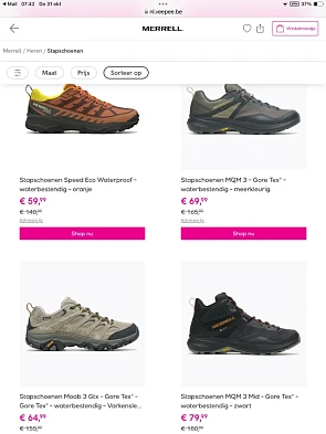 Merrell wandelschoenen