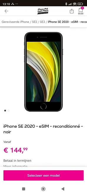Refurbished iPhone's vanaf 144,99€