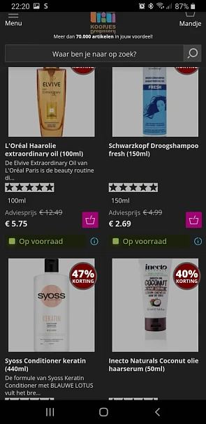Koopjes drogisterij shampoo 50%