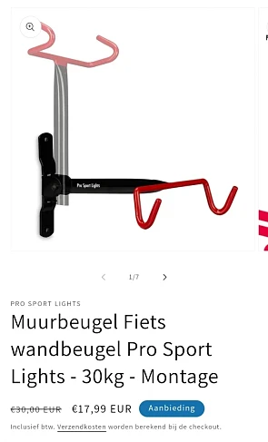 Fiets wandbeugel Pro Sport Lights