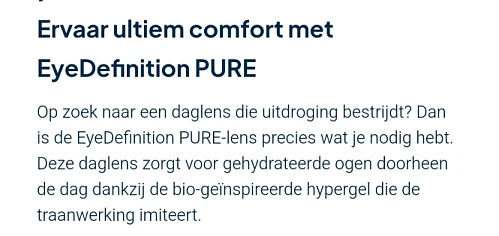 Gratis pack eyedefinition pure bij aankoop van 3 30packs