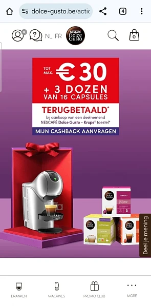 Cashback dolce gusto