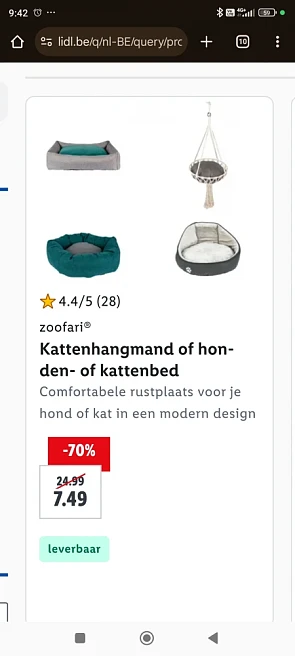Kattenhangmand of honden/Kattenbed