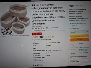 Set van 4 gevlochten opbergmanden -31%