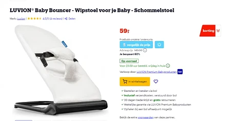 60% korting wipstoel LUVION 👶