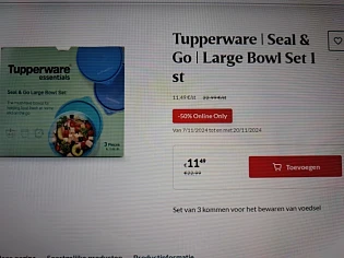 Delhaize online only -50% tupperware