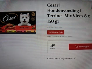 Delhaize only cesar hondevoeding -50%