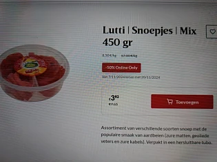 Delhaize online -50 lutti dnoepjes mix