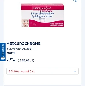 -50% Fysiologisch serum MERCUROCHROME bij Collect&Go 👶