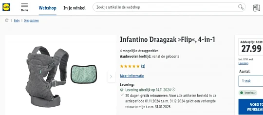 -35% Infantino Draagzak »Flip«, 4-in-1 👶