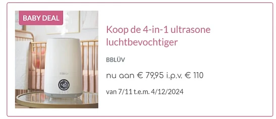 -27% Bblüv 4-in-1 Ultrasone luchtbevochtiger en luchtreiniger Umidö