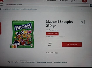 Delhaize online only maoam